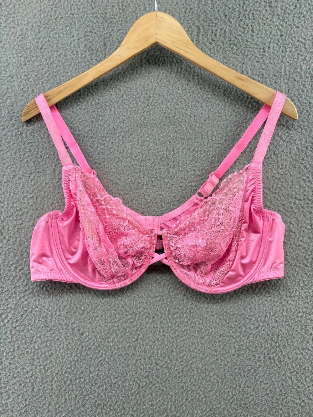 Torrid Cotton Candy Pink Lace Full Coverage Unlined Underwire Bra 44B